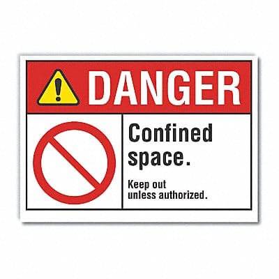 ConfinedSpaceDngr Lbl 10x14in Polyester