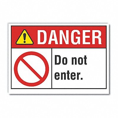 Exit Entrance Danger Lbl 5x7in Polyest