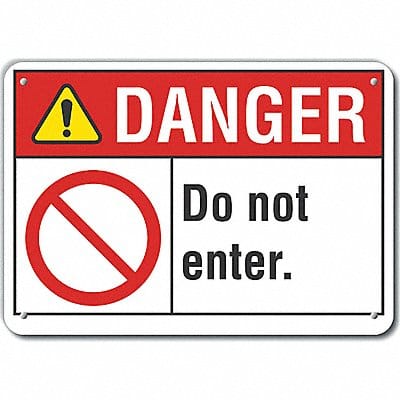 Danger Sign 7 in x 10 in Aluminum