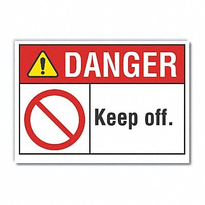 Keep Off Danger Rflct Label 3.5inx5in
