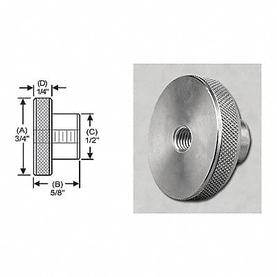 Knrl Knob Tap Thru SS 10-24