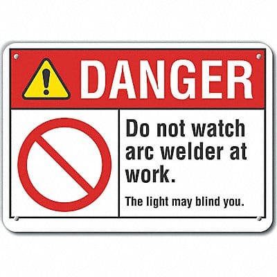 Rflct Welding Danger Sign 10x14in Alum
