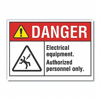 Elec Equip Danger Rflct Lbl 7x10in