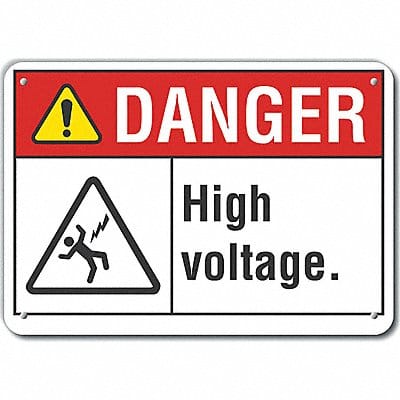 Rflct High Voltage Danger Sign 10x14in