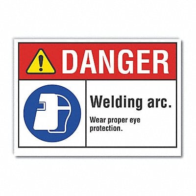 Eye Danger Label 7inx10in Polyester