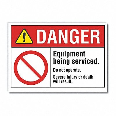 Machine Operat Danger Rflct Lbl 3.5x5in