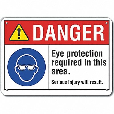 Eye Danger Sign 10inx14in Aluminum