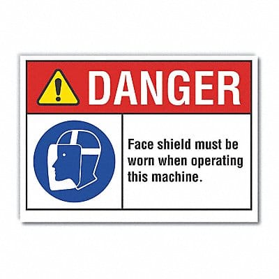 Face Mask Danger Lbl 10x14in Polyester