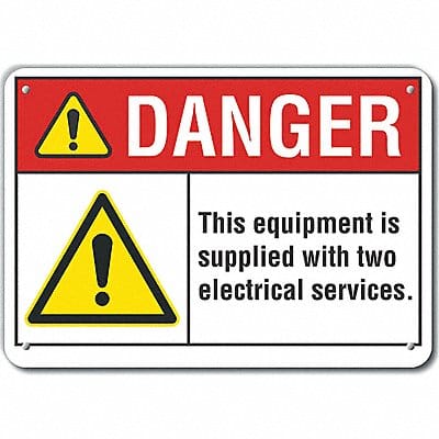 Rflct Elec Hzrd Danger Sign 7x10in Alum