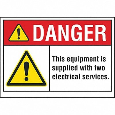 Electrical Hazard Danger RflctvLbl 5x7in