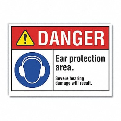 Hearing Danger Lbl 7inx10in Polyester