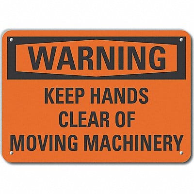 Keep Hands Clear Warn Sign 7x10in Plstc