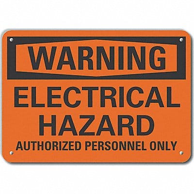Plastic Electrical Hzrd Warn Sign 7x10in