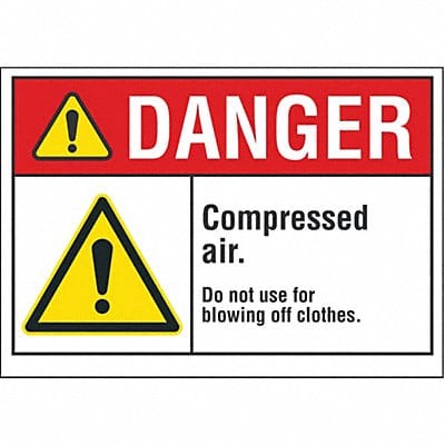 Compressed Air Danger Rflct Lbl 5inx7in