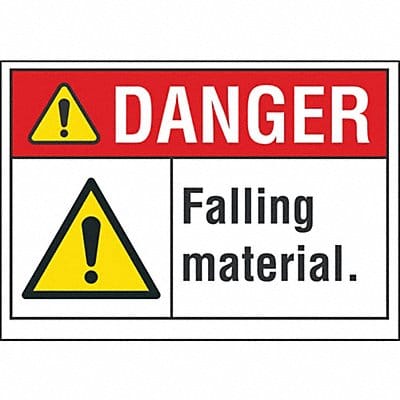 Fall Mtrl Danger Lbl 7x10in Polyest Fall Mtrl Danger Lbl 7x10in Polyest