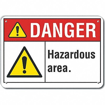 Rflct Hzrd Area Danger Sign 10x14in Alum Rflct Hzrd Area Danger Sign 10x14in Alum