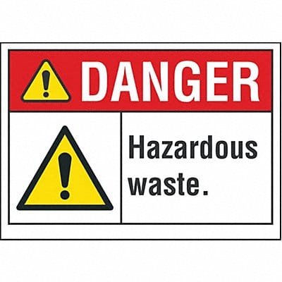 Hzrdous Waste Danger Lbl 3.5x5in Polyest