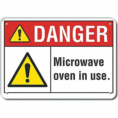 Rflct Microwave Danger Sign 10x14in Alum