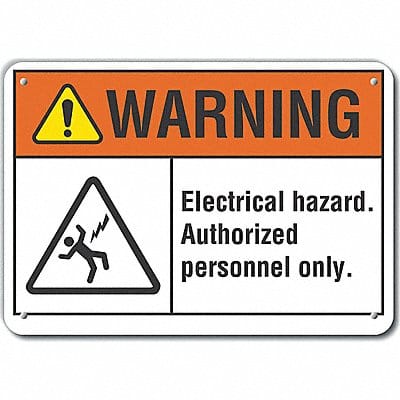 Plastic Electrical Hzrd Warn Sign 7x10in