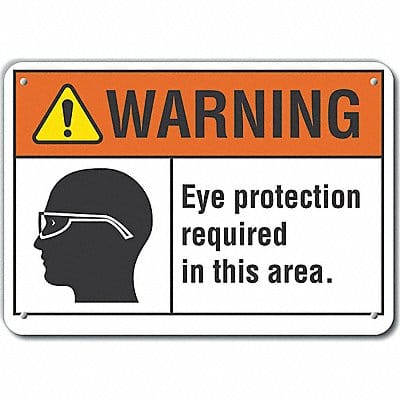 Plastic Eye Warning Sign 7x10in Plastic