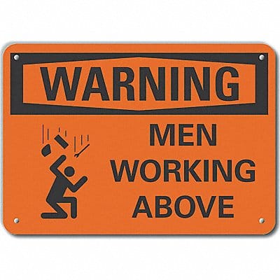 Men Working Warning Sign 7inx10in Plastc