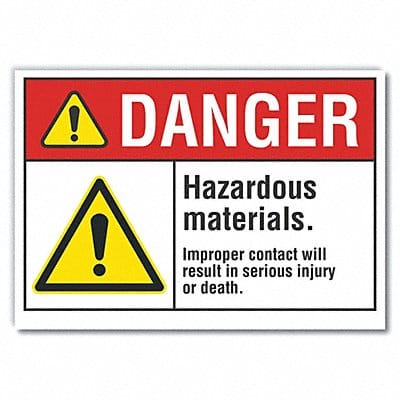 Hzrdous Mtrl Danger Lbl 7x10in Polyester