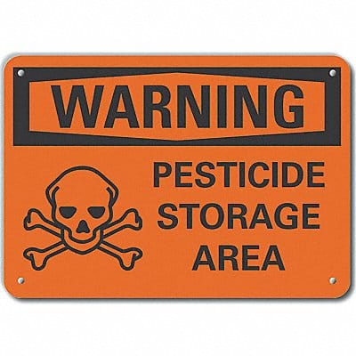 K3083 Pesticide Warn Sign 7x10in Plastic