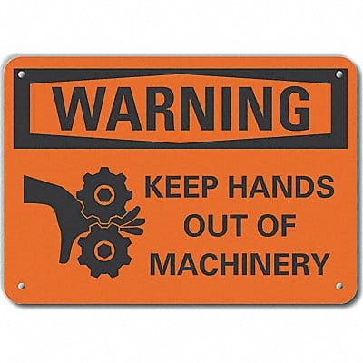 Plstc Keep Hands Clear Warn Sign 10x14in
