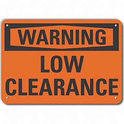 Low Clearance Warning Sign 7x10in Plastc