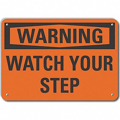 Plastic Steps Warn Sign 10x14in Plastic