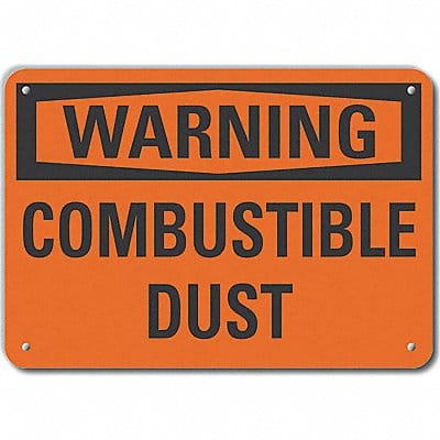Combust Dust Warn Sign 7x10in Plastic