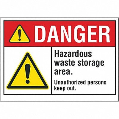 Hzrdous Waste Danger Lbl 5x7in Polyest