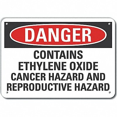 Ethylene Oxide Danger Sign 10x14in Plstc