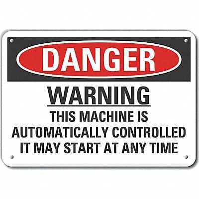 Machine Operation Danger Sign 7x10in