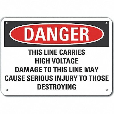 High Voltage Danger Sign 10x14in Plastic