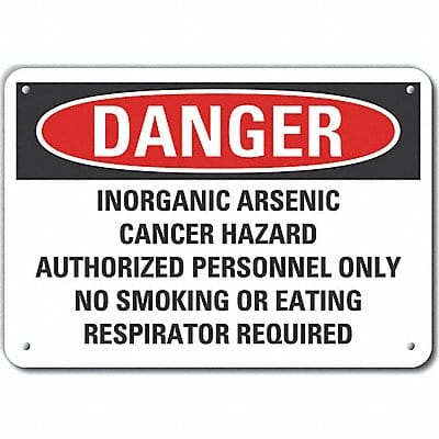 Inorganic Arsenic Danger Sign 10x14in