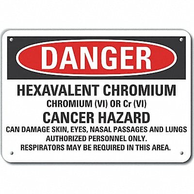 Hexa Chromium Dangr Sign 10x14in Plastic