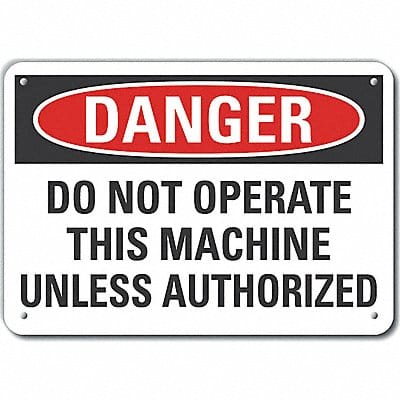 Machine Operation Danger Sign 7x10in