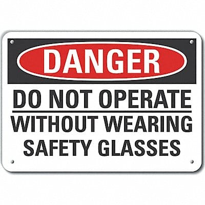 Plastic Eye Danger Sign 10x14in Plastic