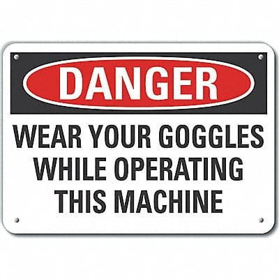 Plastic Eye Danger Sign 7x10in Plastic