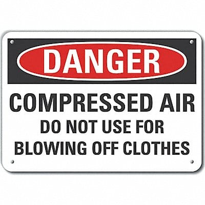 Compres Air Danger Sign 7x10in Plastic Compres Air Danger Sign 7x10in Plastic