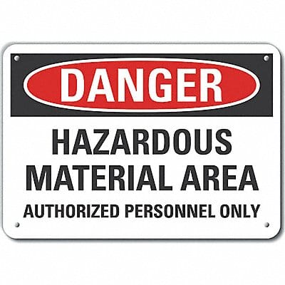 Hzrdous Mtrl Danger Sign 10x14in Plastic