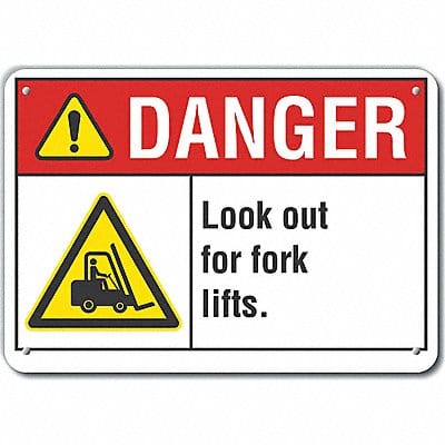 Rflct Lift Trck Trfc Dangr Sign 10x14in