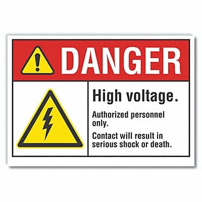 High Voltage Danger Lbl 7x10in Polyest