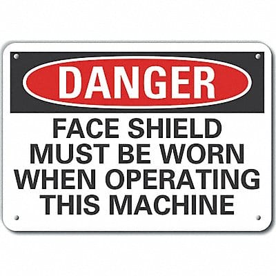 Face Mask Danger Sign 7x10in Plastic