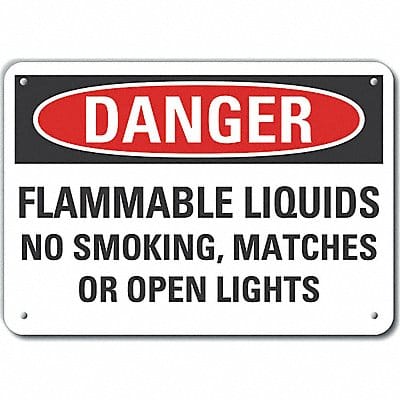 Flam. Liquid Danger Sign 10x14in Plastic