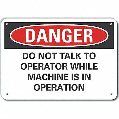 Machine Operation Danger Sign 7x10in