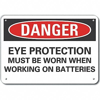 Plastic Eye Danger Sign 7x10in Plastic
