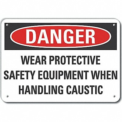 Plastic PPE Danger Sign 7x10in Plastic