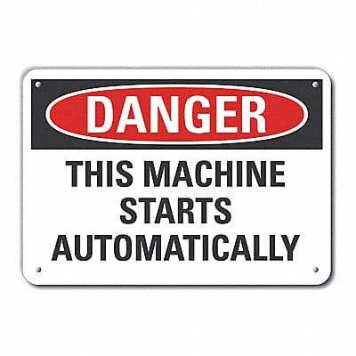 Machine Operation Danger Sign 7x10in